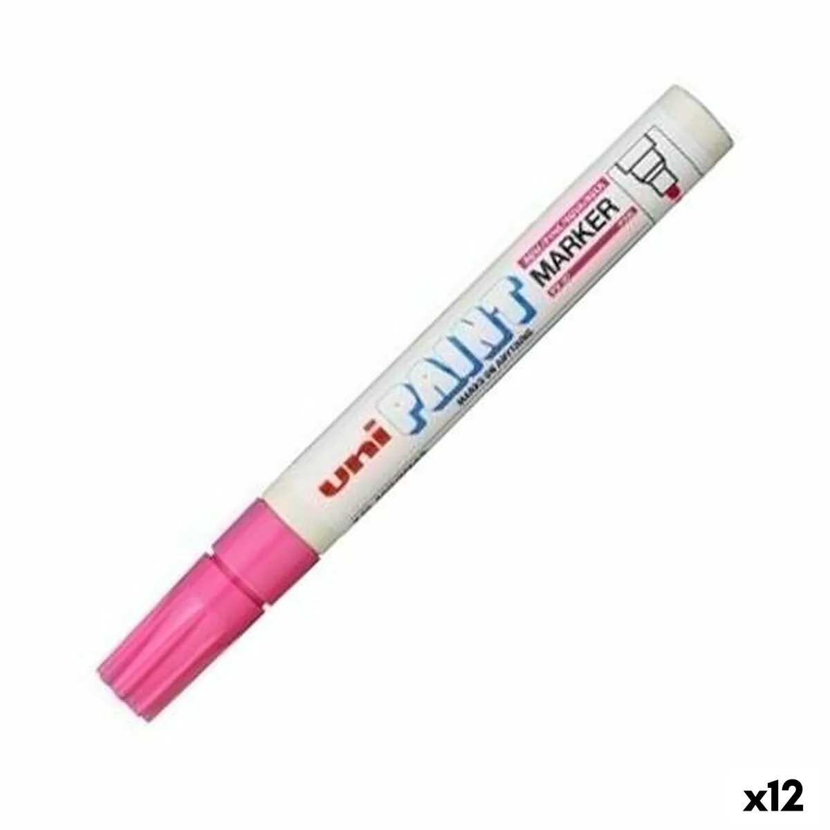 ROTULADOR PERMANENTE UNI-BALL PX-20 ROSA (12 UNIDADES)
