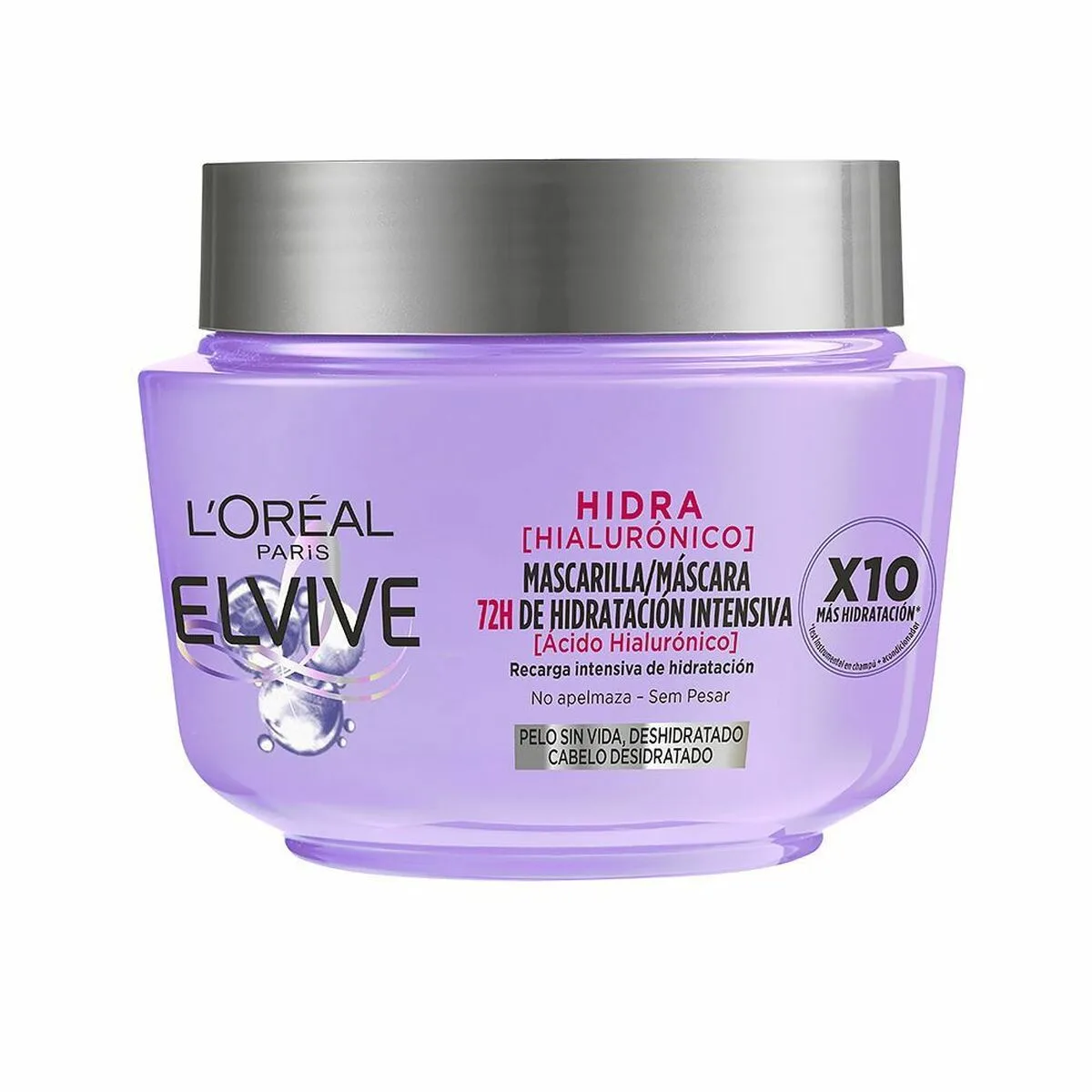 MASCARILLA CAPILAR L'OREAL MAKE UP ELVIVE HIDRA ÁCIDO HIALURÓNICO (300 ML)
