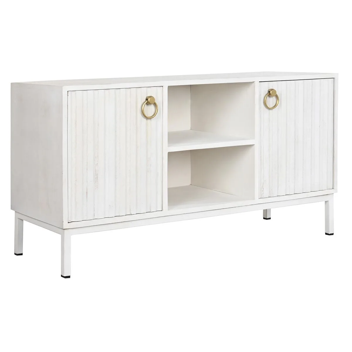 MUEBLE DE TV DKD HOME DECOR DORADO METAL BLANCO MADERA DE MANGO 120 X 40 X 60 CM