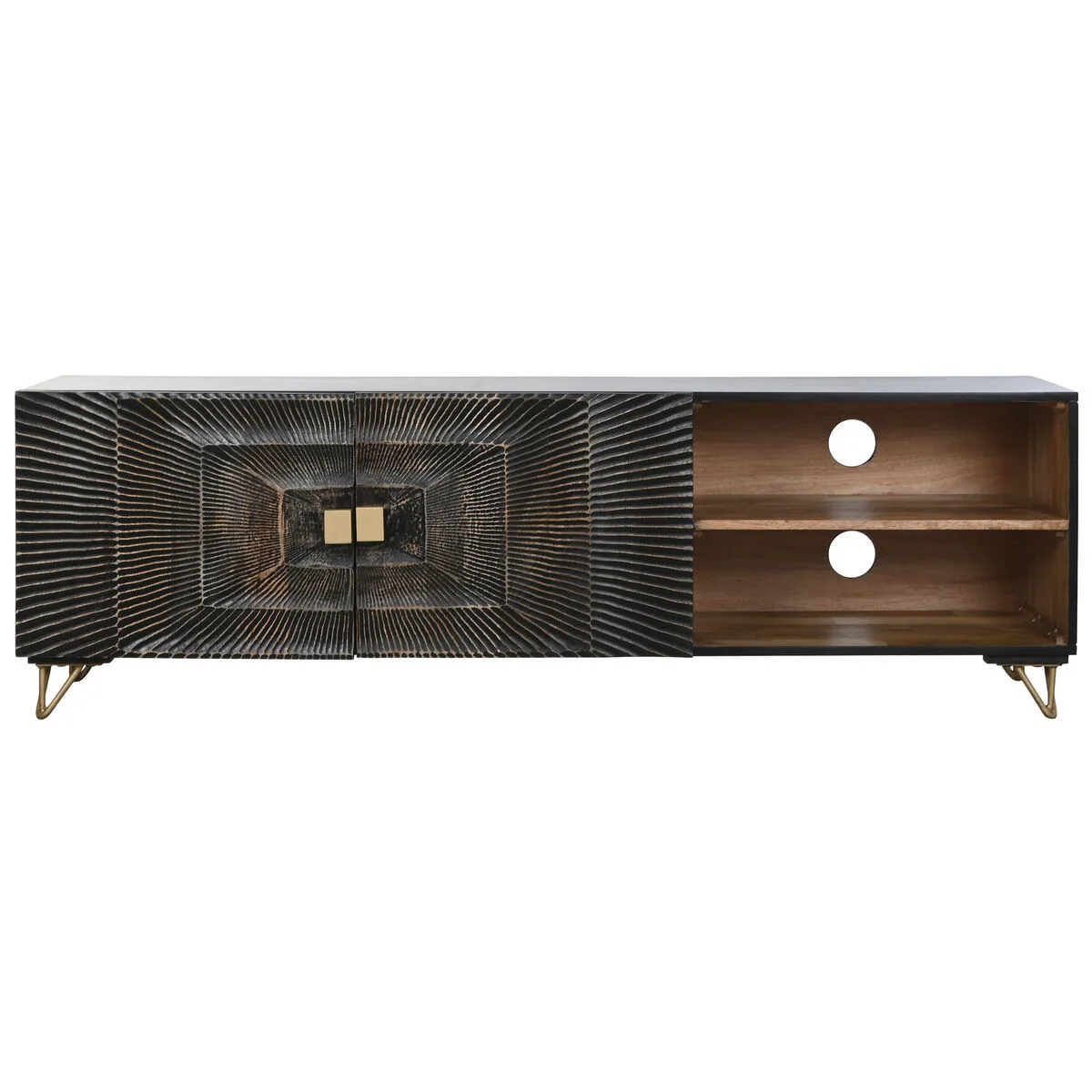 MUEBLE DE TV HOME ESPRIT NEGRO 160 X 40 X 50 CM