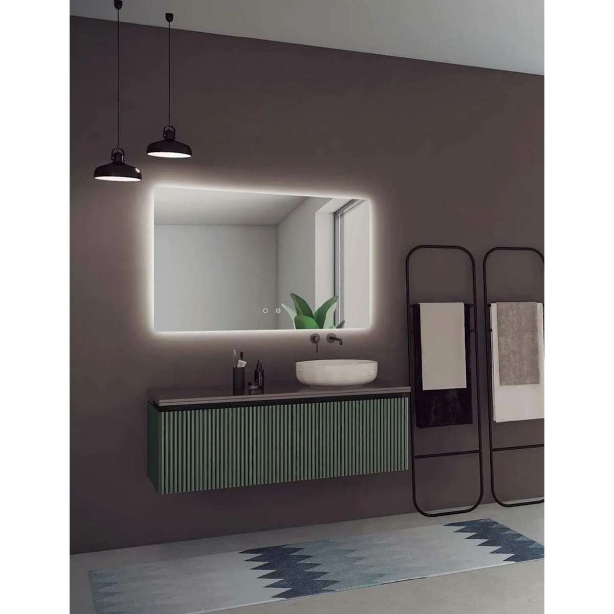 ESPEJO DE BAÑO CON LUZ LED LEDIMEX ITAL007-100 100 X 80 CM