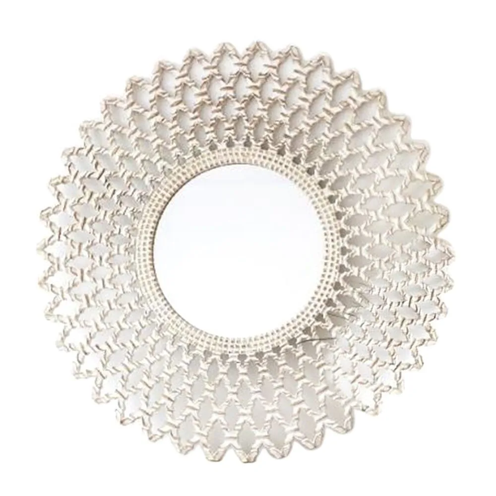 ESPEJO DE PARED DKD HOME DECOR CRISTAL BLANCO MADERA MDF DECAPÉ (90 X 2,5 X 90 CM)