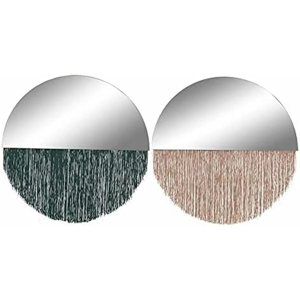 ESPEJO DE PARED DKD HOME DECOR VERDE DORADO FLECOS 50 X 0,5 X 50 CM (2 UNIDADES)