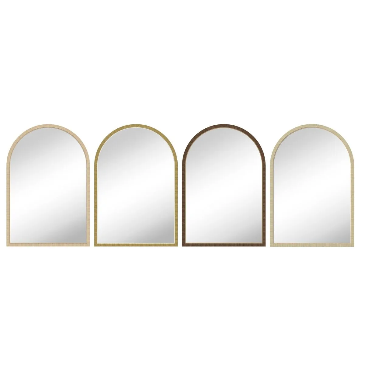 ESPEJO DE PARED HOME ESPRIT BEIGE NATURAL SCANDI 60 X 2 X 90 CM (4 UNIDADES)