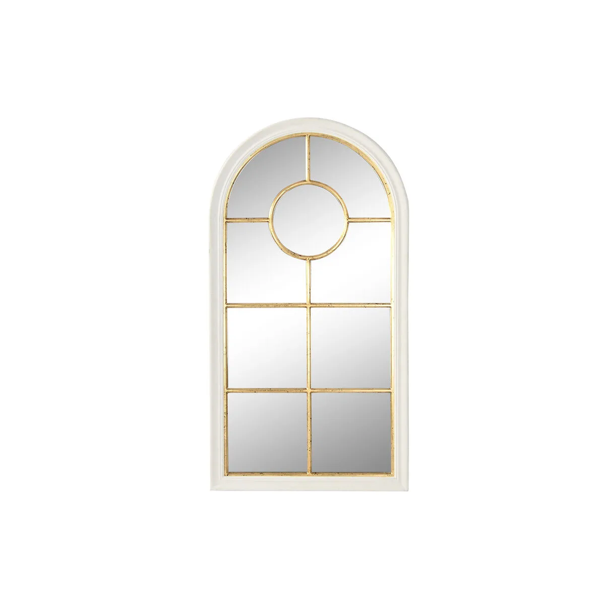 ESPEJO DE PARED HOME ESPRIT BLANCO DORADO VENTANA 68 X 4 X 128 CM