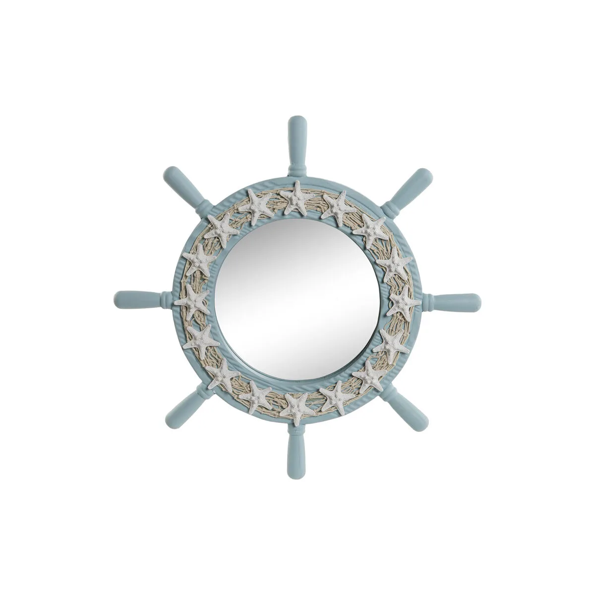 ESPEJO DE PARED HOME ESPRIT AZUL CIELO MEDITERRÁNEO 42,5 X 3 X 42,5 CM