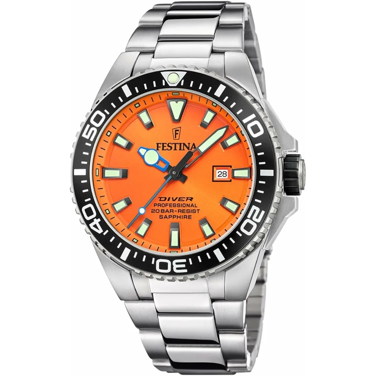 RELOJ HOMBRE FESTINA F20663/4 NARANJA PLATEADO