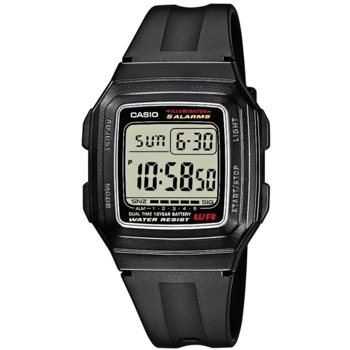 RELOJ UNISEX CASIO F-201WA-1A (Ø 34 MM)