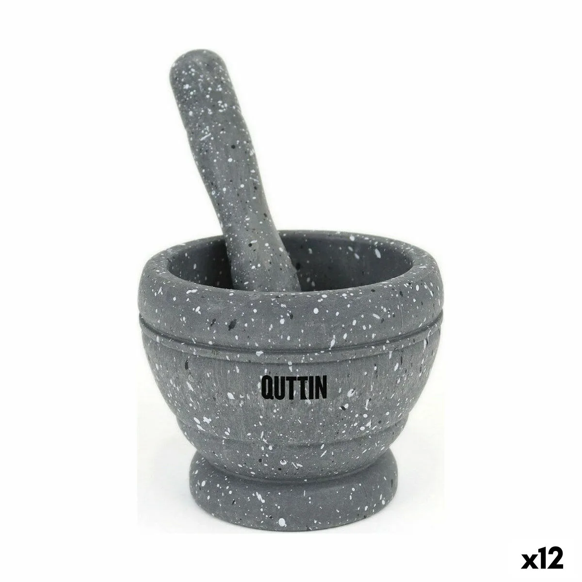 MORTERO DE COCINA QUTTIN PLÁSTICO 11 X 9 CM NEGRO (12 UNIDADES)