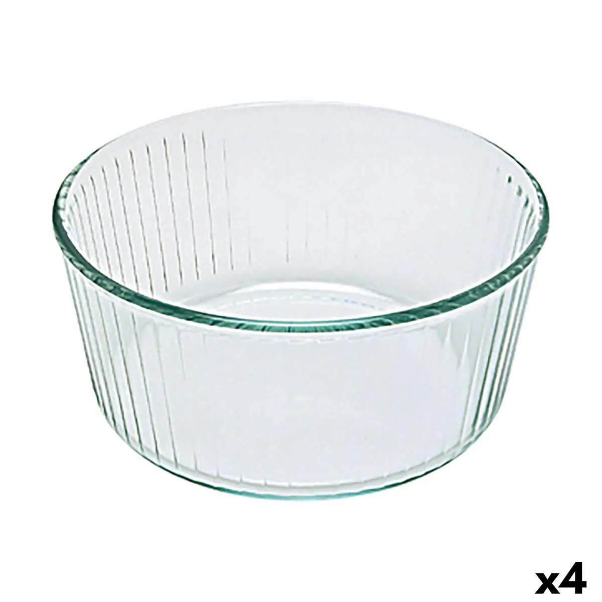 MOLDE PARA HORNO PYREX CLASSIC SOUFFLÉ 21 X 21 X 10 CM TRANSPARENTE VIDRIO (4 UNIDADES)