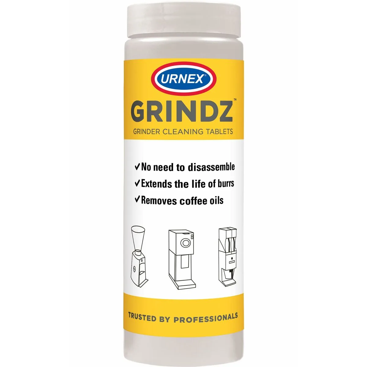 UTENSILIOS DE LIMPIEZA URNEX GRINDZ AMARILLO BLANCO