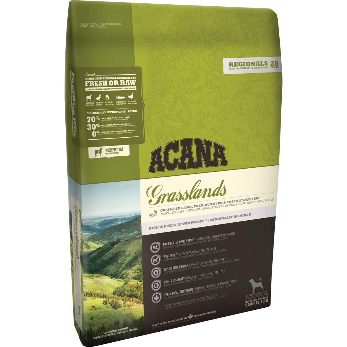 PIENSO ACANA DOG TF REGIONALS GRASSLANDS ADULTO CORDERO PATO 11,4 KG