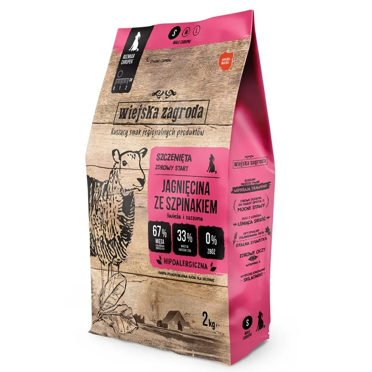 PIENSO WIEJSKA ZAGRODA LAMB WITH SPINACH S PUPPY CORDERO 2 KG