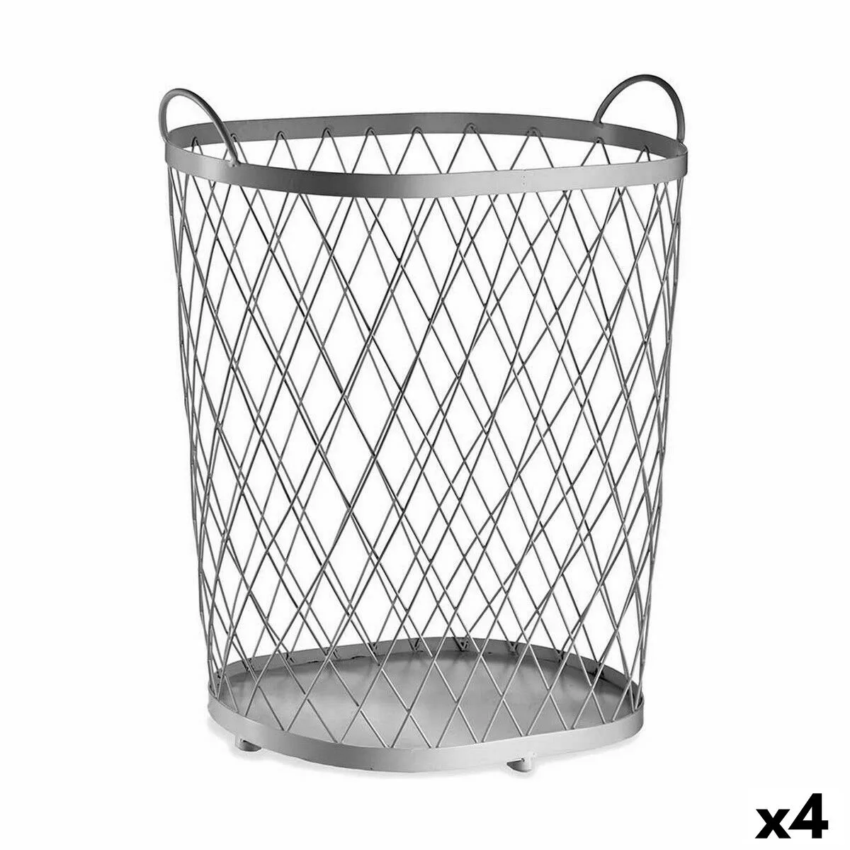 CESTO PLATEADO METAL 40 L 31 X 54,7 X 46,5 CM (4 UNIDADES)