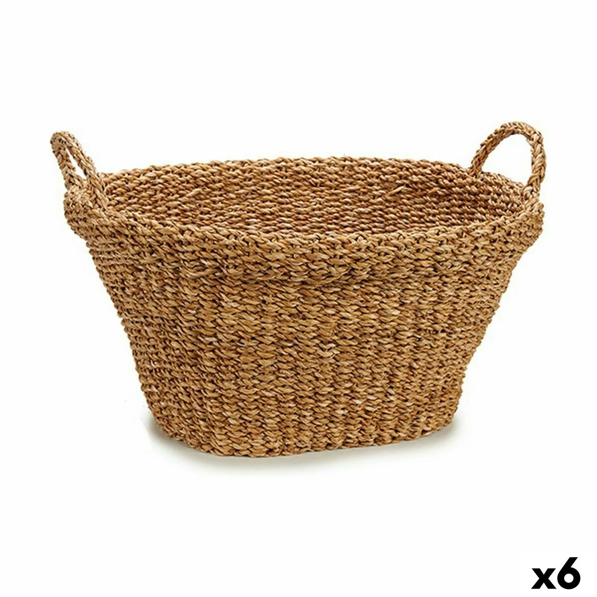 CESTO CON ASAS MARRÓN 32 L 58 X 27 X 52 CM (6 UNIDADES)