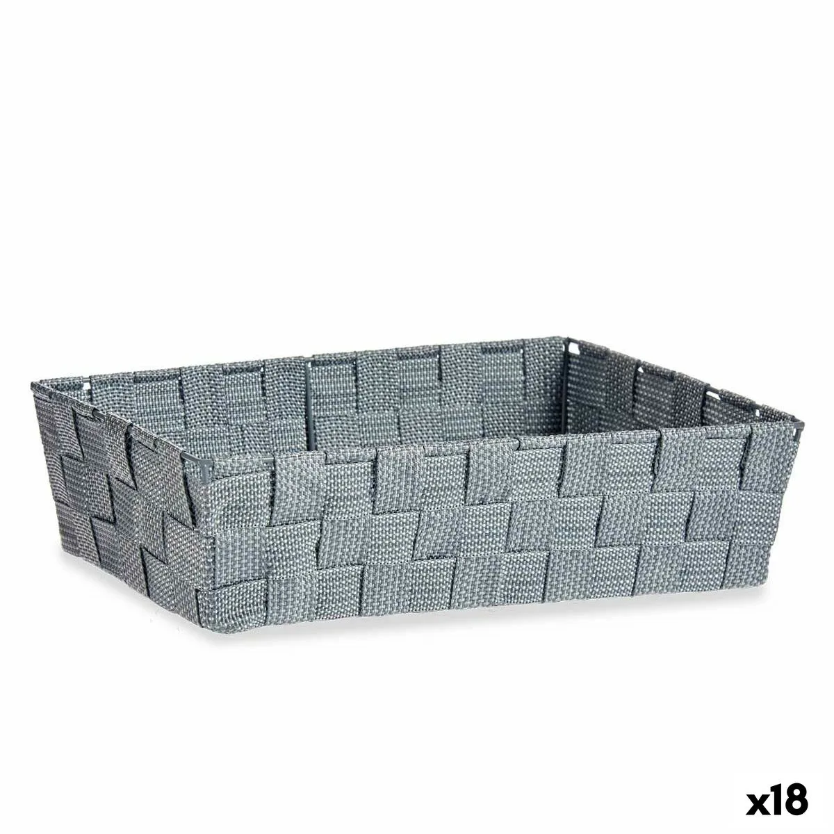 CESTA MULTIUSOS KIPIT 79812 GRIS TELA 3,8 L 34 X 8,5 X 21 CM (18 UNIDADES)
