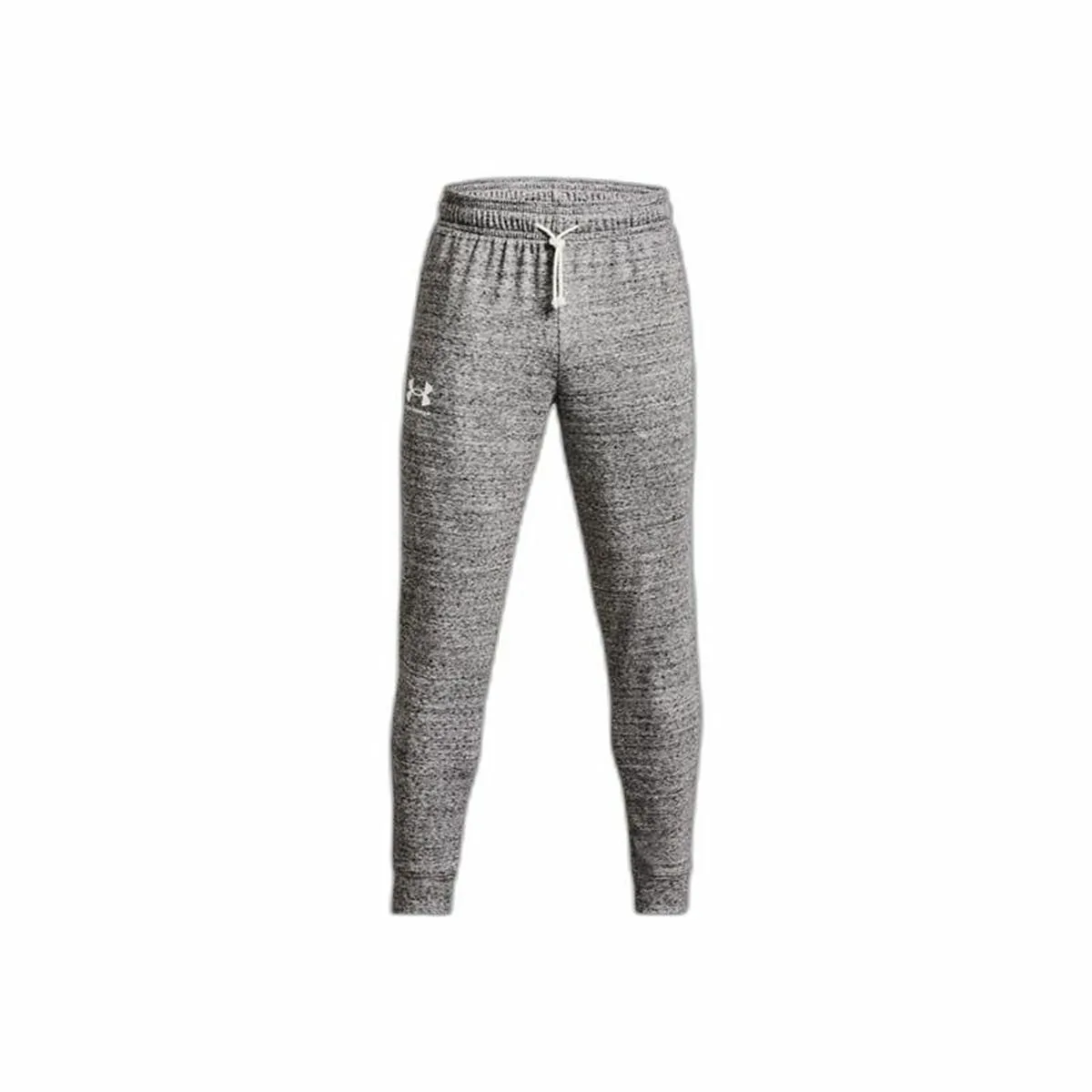 PANTALÓN LARGO DEPORTIVO UNDER ARMOUR RIVAL TERRY GRIS HOMBRE FITNESS