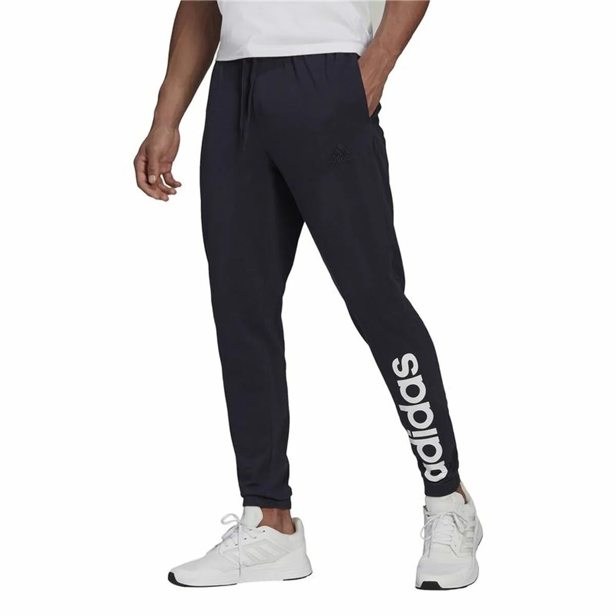PANTALÓN DE CHÁNDAL PARA ADULTOS ADIDAS ESSENTIALS SINGLE JERSEY TAPERED AZUL HOMBRE