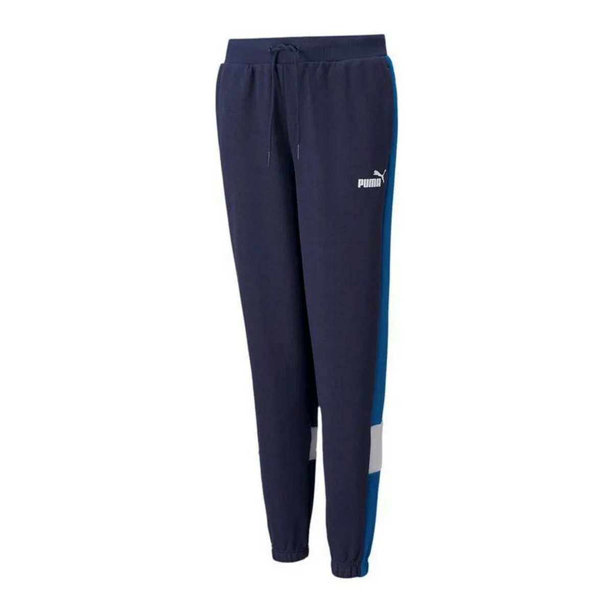 PANTALÓN DE CHÁNDAL PARA NIÑOS PUMA ESSENTIAL+ COLORBLOCK AZUL OSCURO