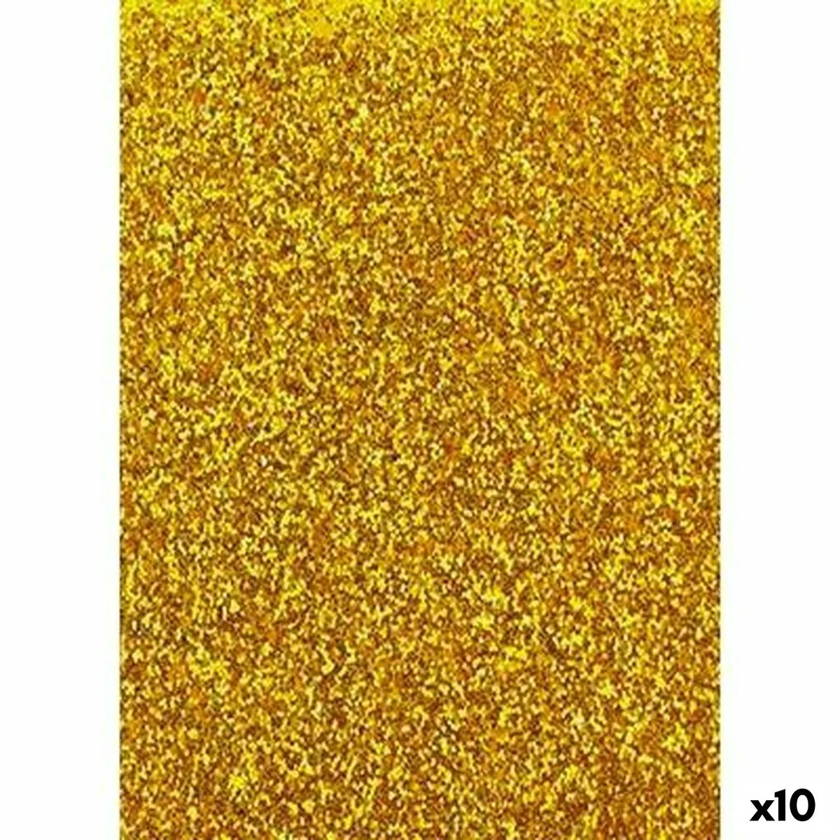 PAPEL FAMA GLITTER DORADO GOMA EVA 50 X 70 CM (10 UNIDADES)