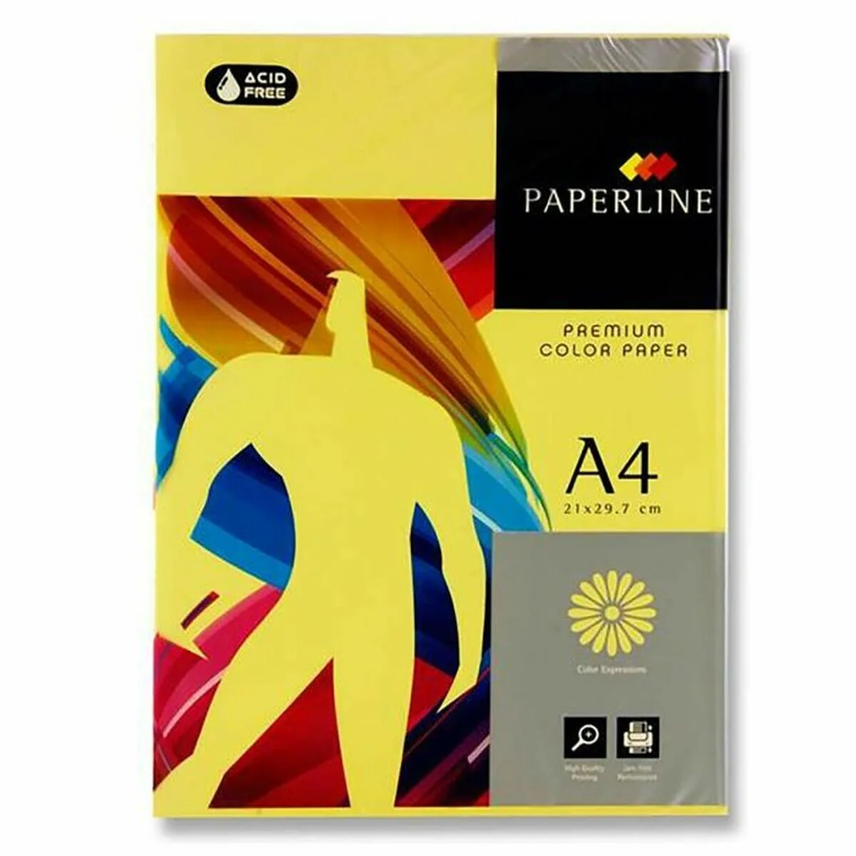 PAPEL PARA IMPRIMIR FABRISA PAPERLINE PREMIUM A4 80 G/M² 500 HOJAS AMARILLO (5 UNIDADES)