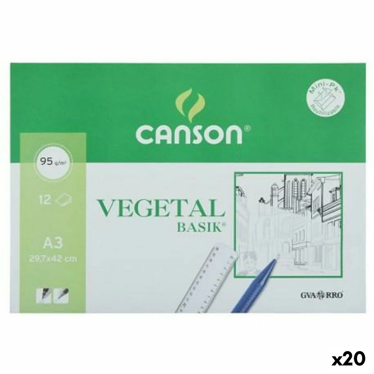 PAPEL VEGETAL CANSON A3 12 HOJAS (20 UNIDADES)