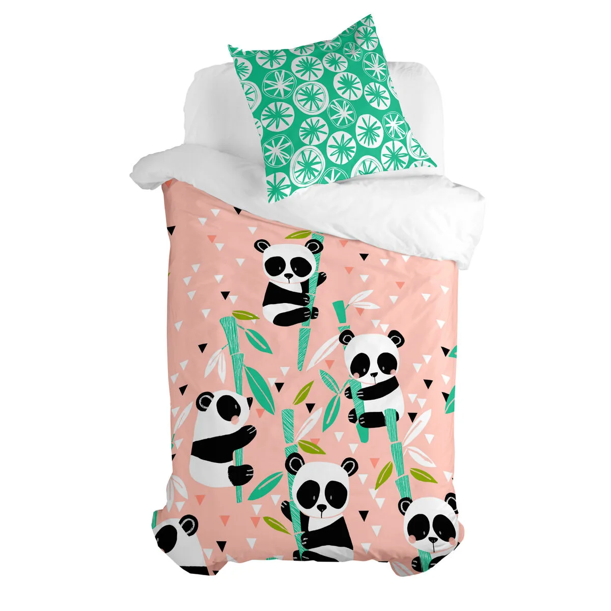 JUEGO DE FUNDA NÓRDICA HAPPYFRIDAY MOSHI MOSHI PANDA GARDEN ROSA CAMA DE 105 2 PIEZAS