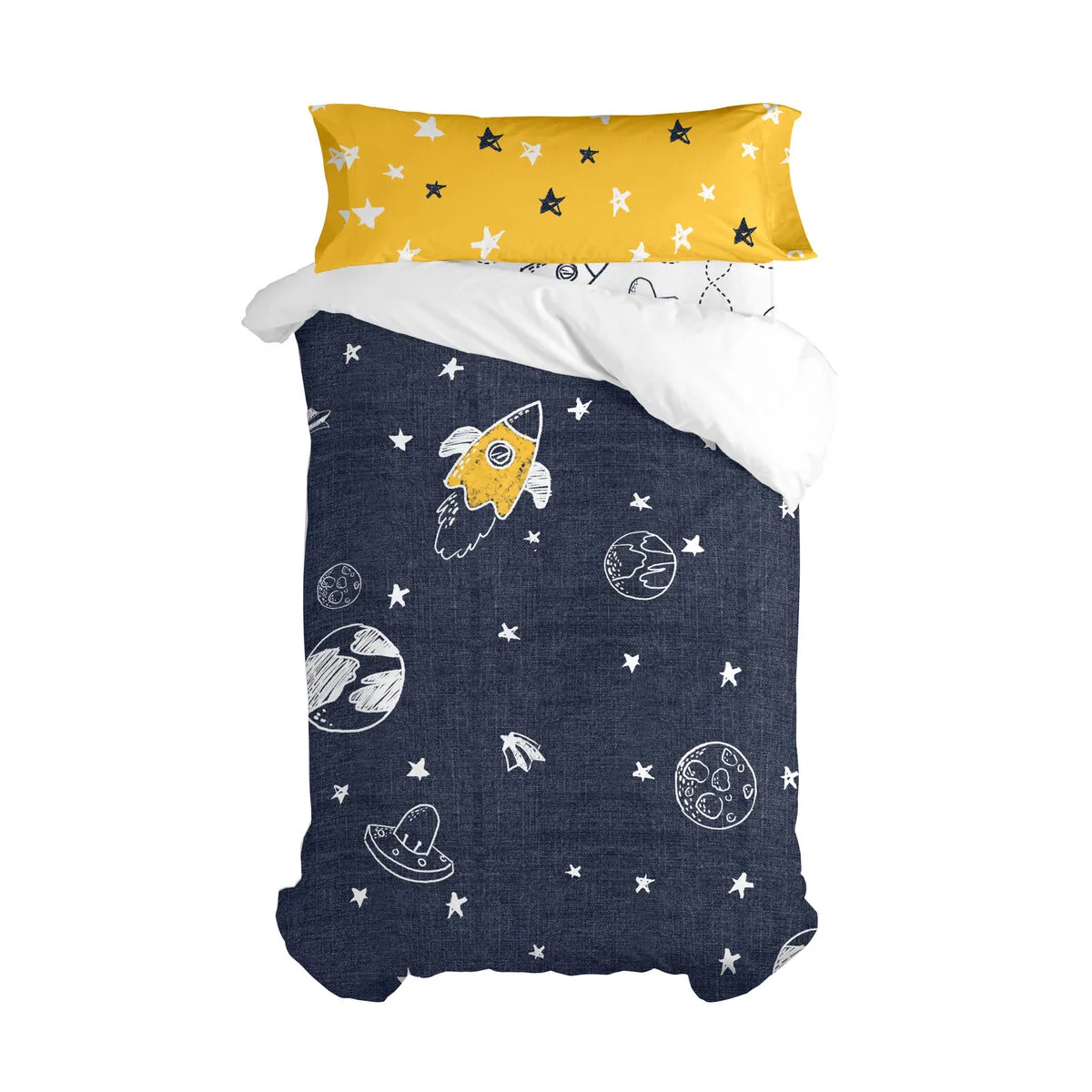 JUEGO DE FUNDA NÓRDICA HAPPYFRIDAY MR FOX STARSPACE  MULTICOLOR CAMA DE 80 2 PIEZAS