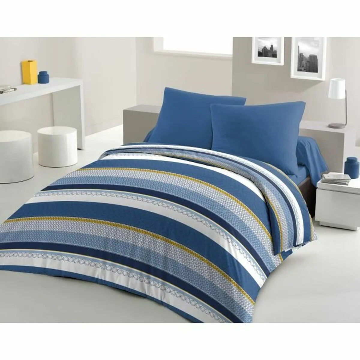 JUEGO DE FUNDA NÓRDICA HOME LINGE PASSION AZUL 240 X 260 CM