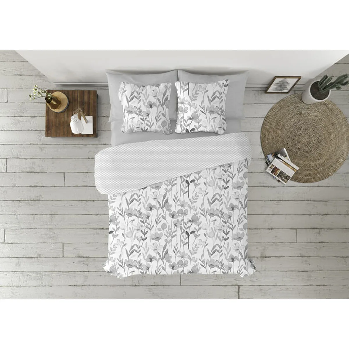 JUEGO DE FUNDA NÓRDICA PIERRE CARDIN FANY GRIS CAMA DE 105 2 PIEZAS