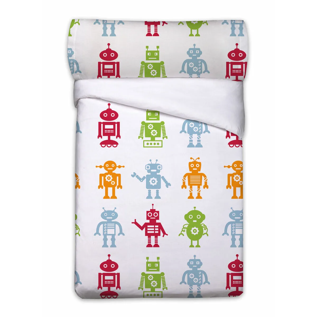 JUEGO DE FUNDA NÓRDICA PIERRE CARDIN ROBOTS BLANCO CAMA DE 90 3 PIEZAS