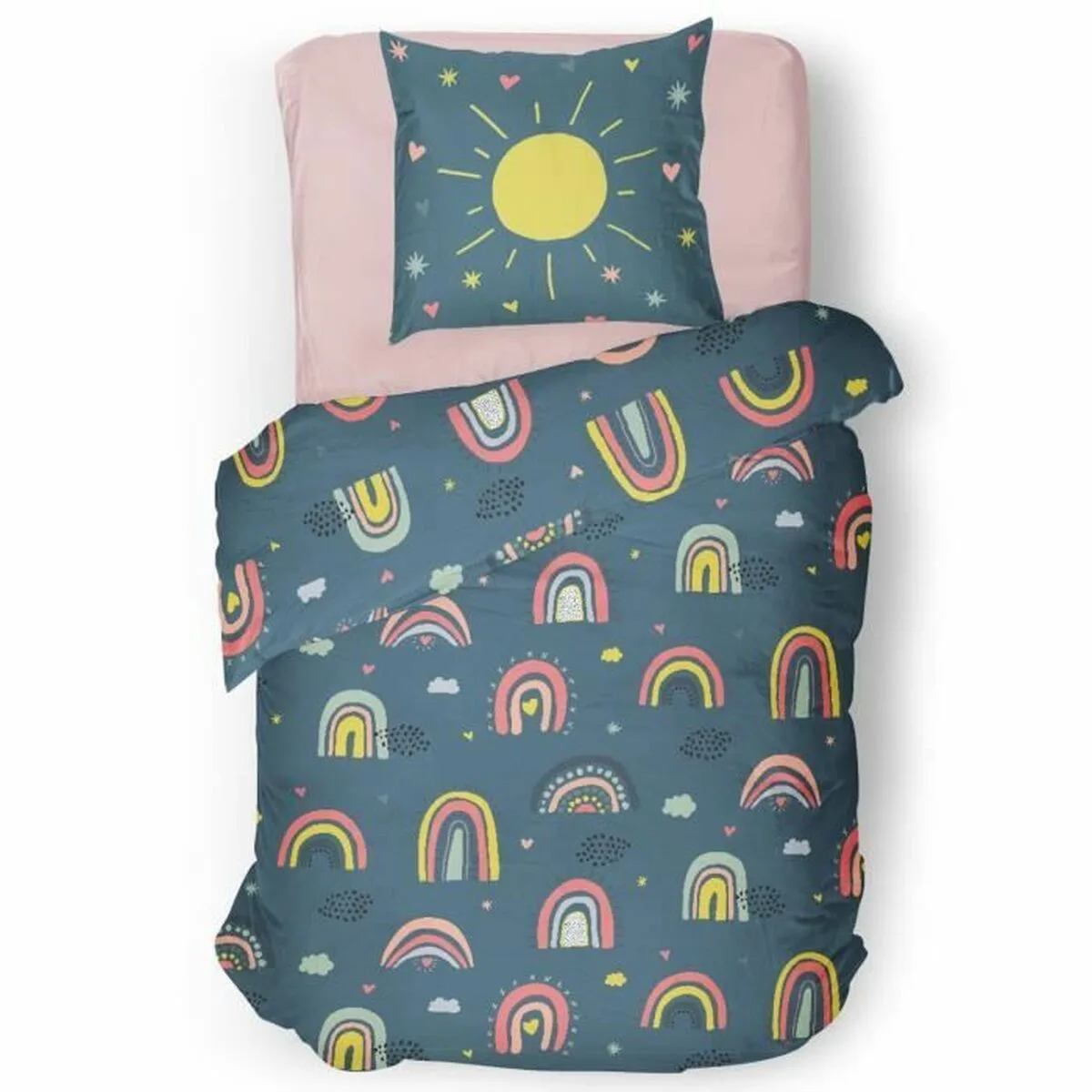 JUEGO DE FUNDA NÓRDICA ROUPILLON RAINBOW 140 X 200 CM AZUL 2 PIEZAS