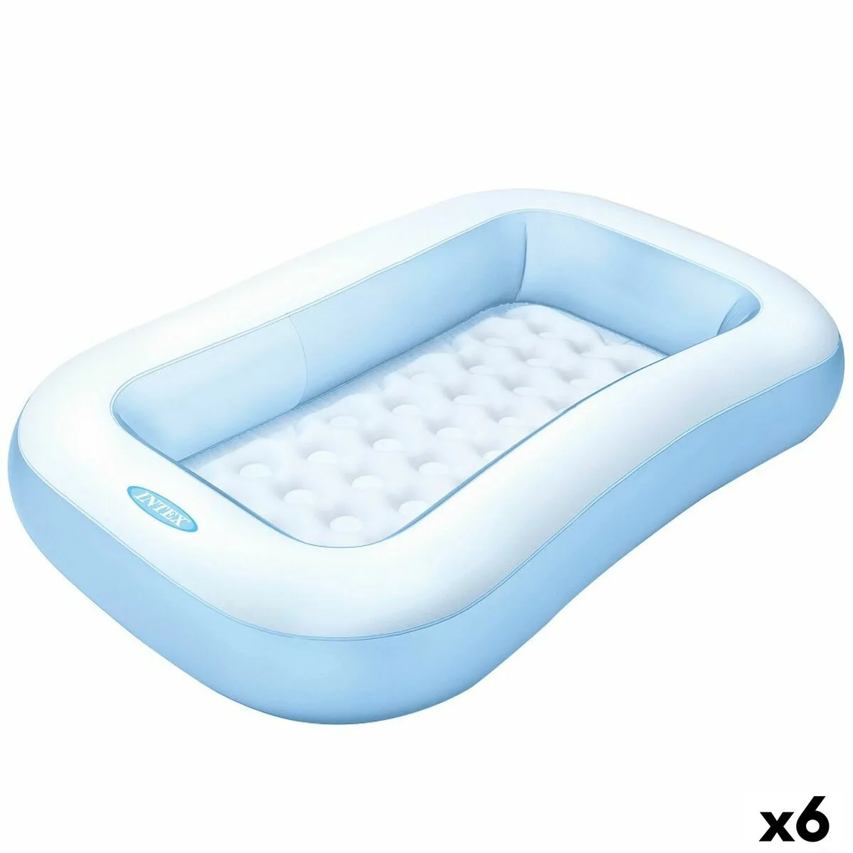 PISCINA HINCHABLE PARA NIÑOS INTEX RECTANGULAR AZUL BLANCO 90 L 166 X 25 X 100 CM (6 UNIDADES)