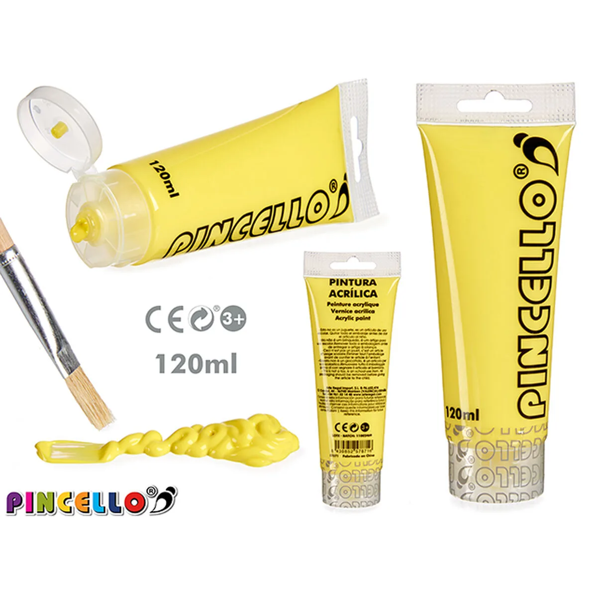 PINTURA ACRÍLICA PINCELLO AC120-9 AMARILLO 120 ML