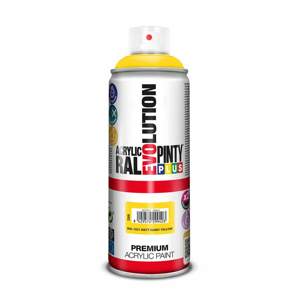 PINTURA EN SPRAY PINTYPLUS EVOLUTION RAL 1021 SUNNY YELLOW 400 ML MATE