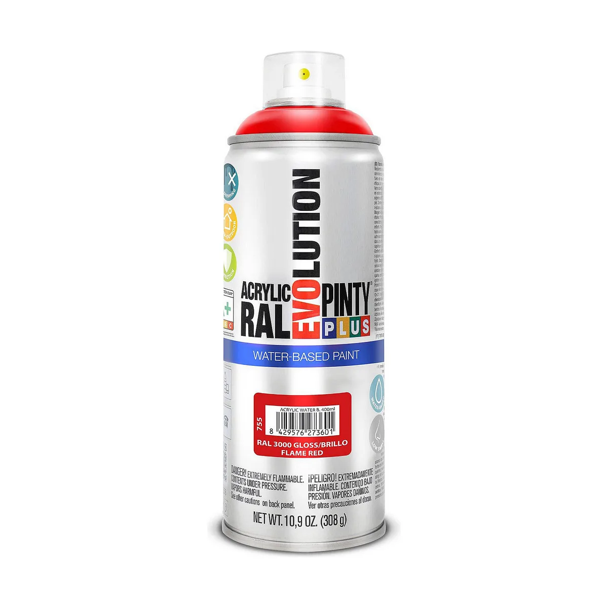 PINTURA EN SPRAY PINTYPLUS EVOLUTION RAL 3000 BASE DE AGUA FLAME RED 400 ML