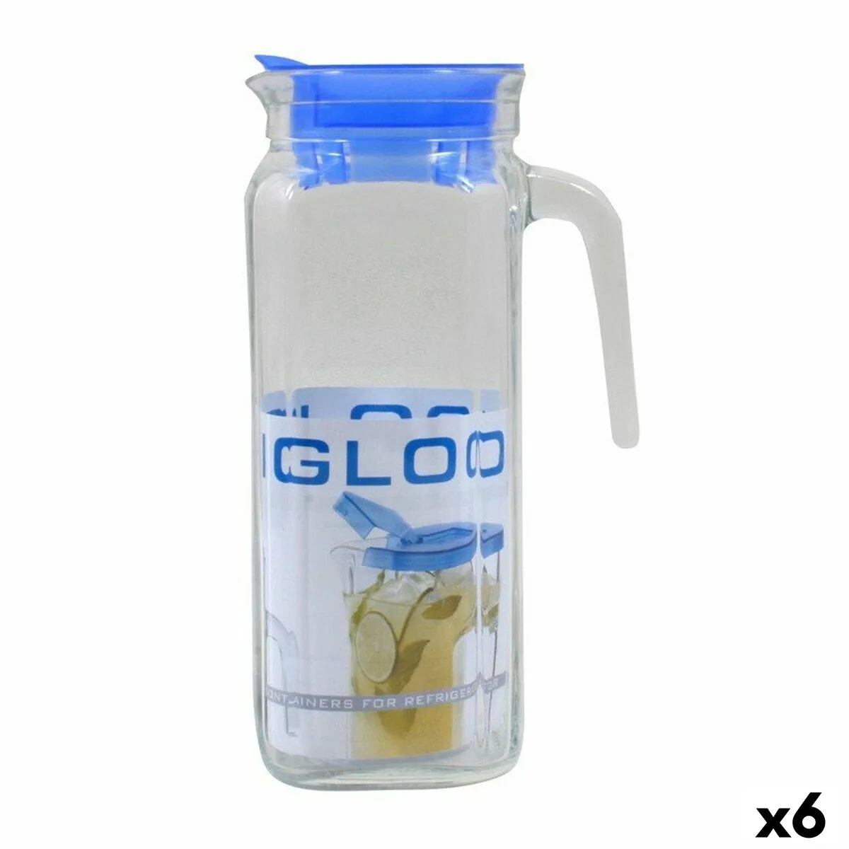 JARRA BORGONOVO IGLOO TRANSPARENTE VIDRIO AZUL 1,2 L (6 UNIDADES)