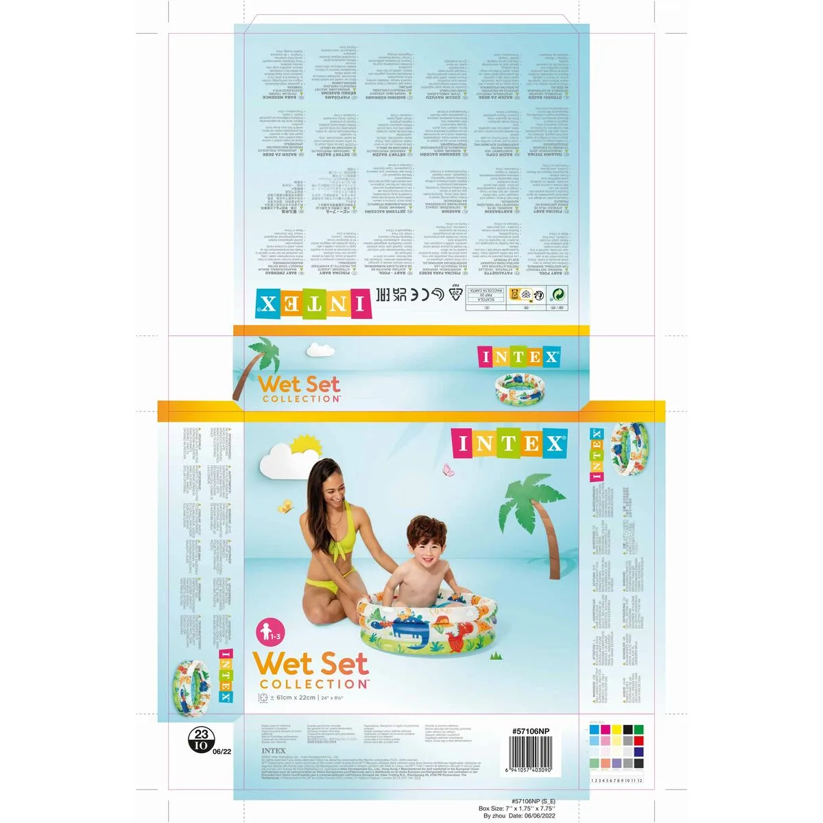 PISCINA HINCHABLE INTEX 57106EP-OK (61 X 22 CM) ANIMALES 100 % PVC 61 X 22 CM