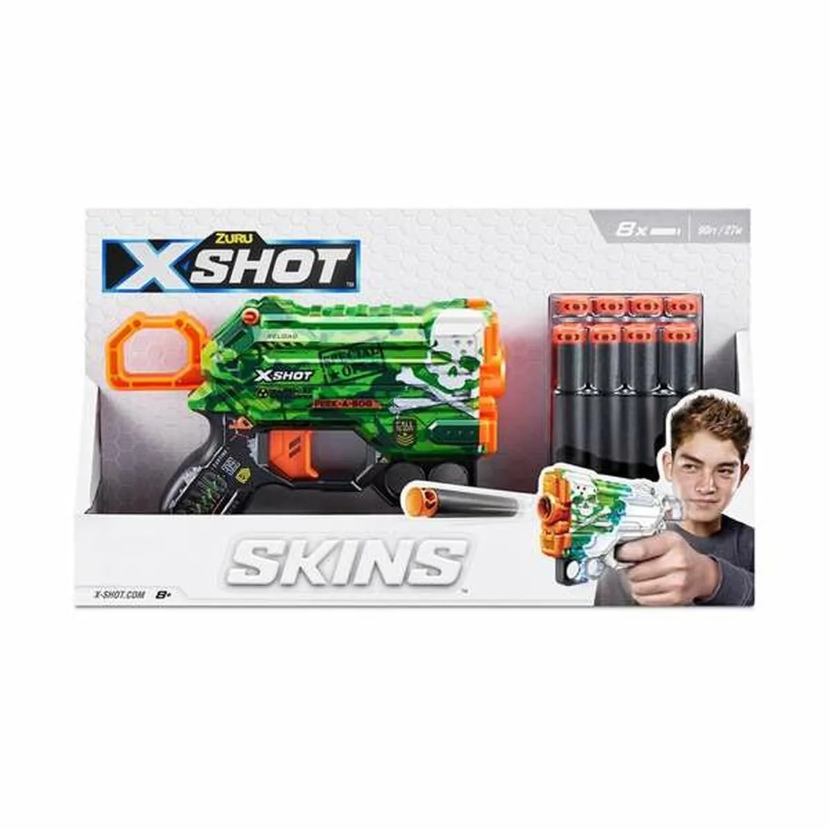 PISTOLA DE DARDOS X-SHOT SKINS MENACE 15 X 9 X 3 CM