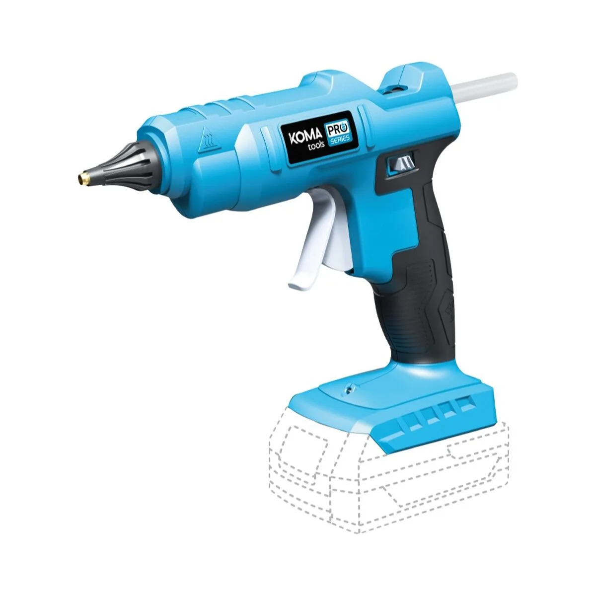 PISTOLA TERMOFUSIBLE KOMA TOOLS AZUL NEGRO 19,5 X 6,8 X 19,4 CM