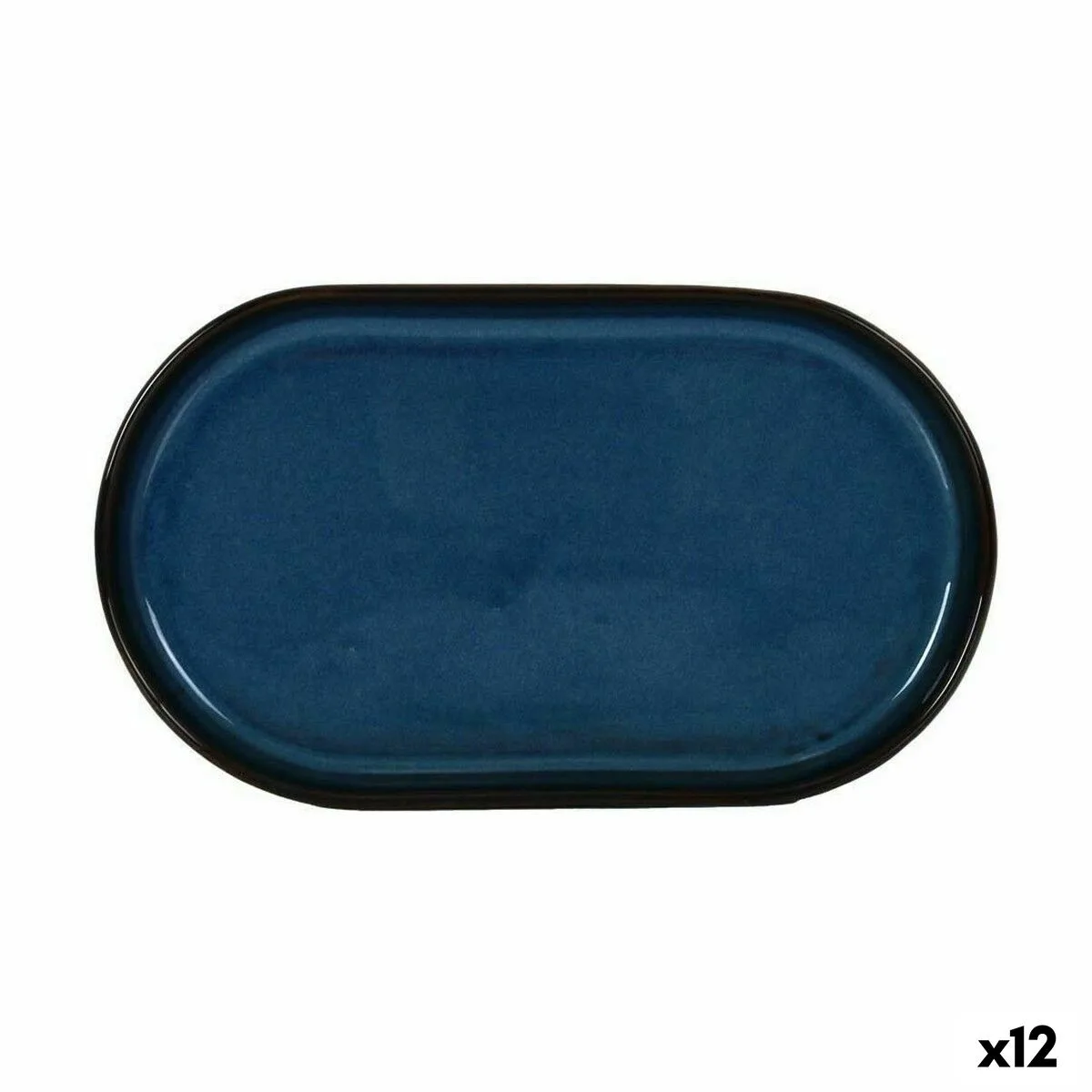 BANDEJA DE APERITIVOS LA MEDITERRÁNEA CHESTER AZUL OVALADO 25,3 X 13,5 X 2,6 CM (12 UNIDADES)