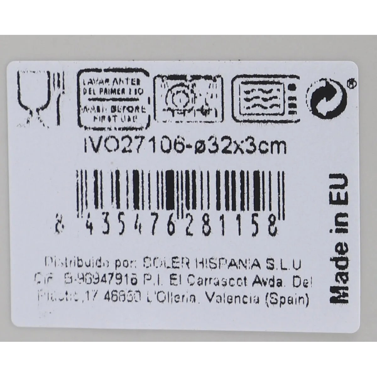 BANDEJA DE APERITIVOS LA MEDITERRÁNEA IVORY REDONDA Ø 32,1 X 3,1 CM (6 UNIDADES)