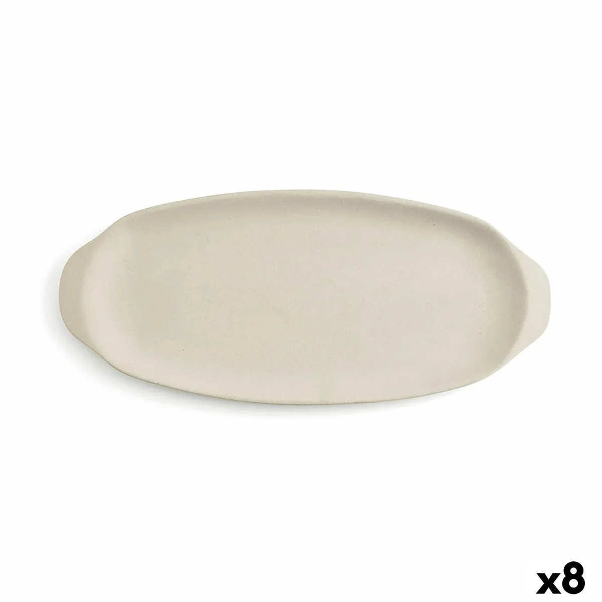 BANDEJA DE APERITIVOS QUID MINERAL GRES BEIGE CERÁMICA 13 X 30,5 CM (8 UNIDADES)