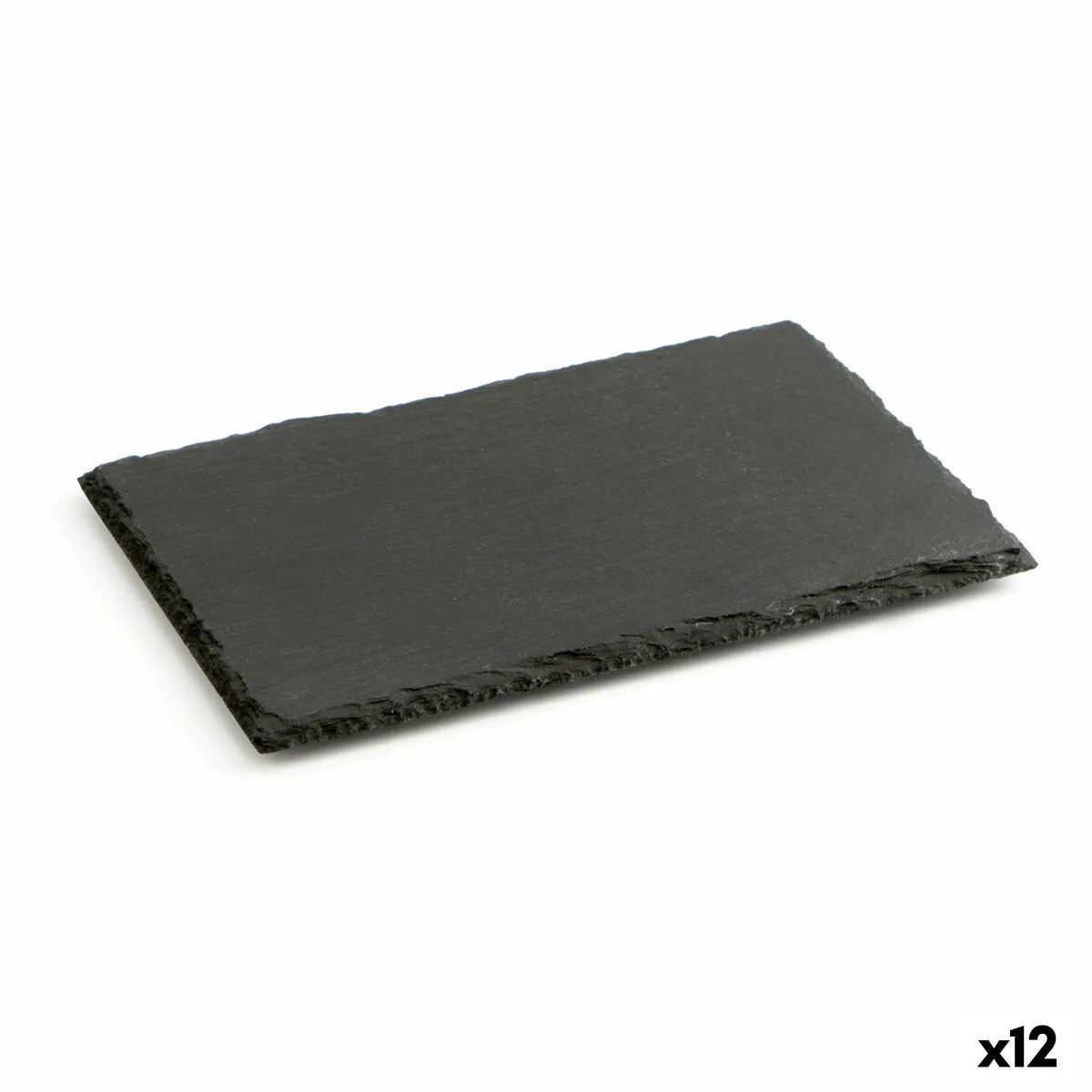 BANDEJA DE CERÁMICA EFECTO PIZARRA QUID GASTRO FUN NEGRO (20 X 13 CM) (12 UNIDADES)