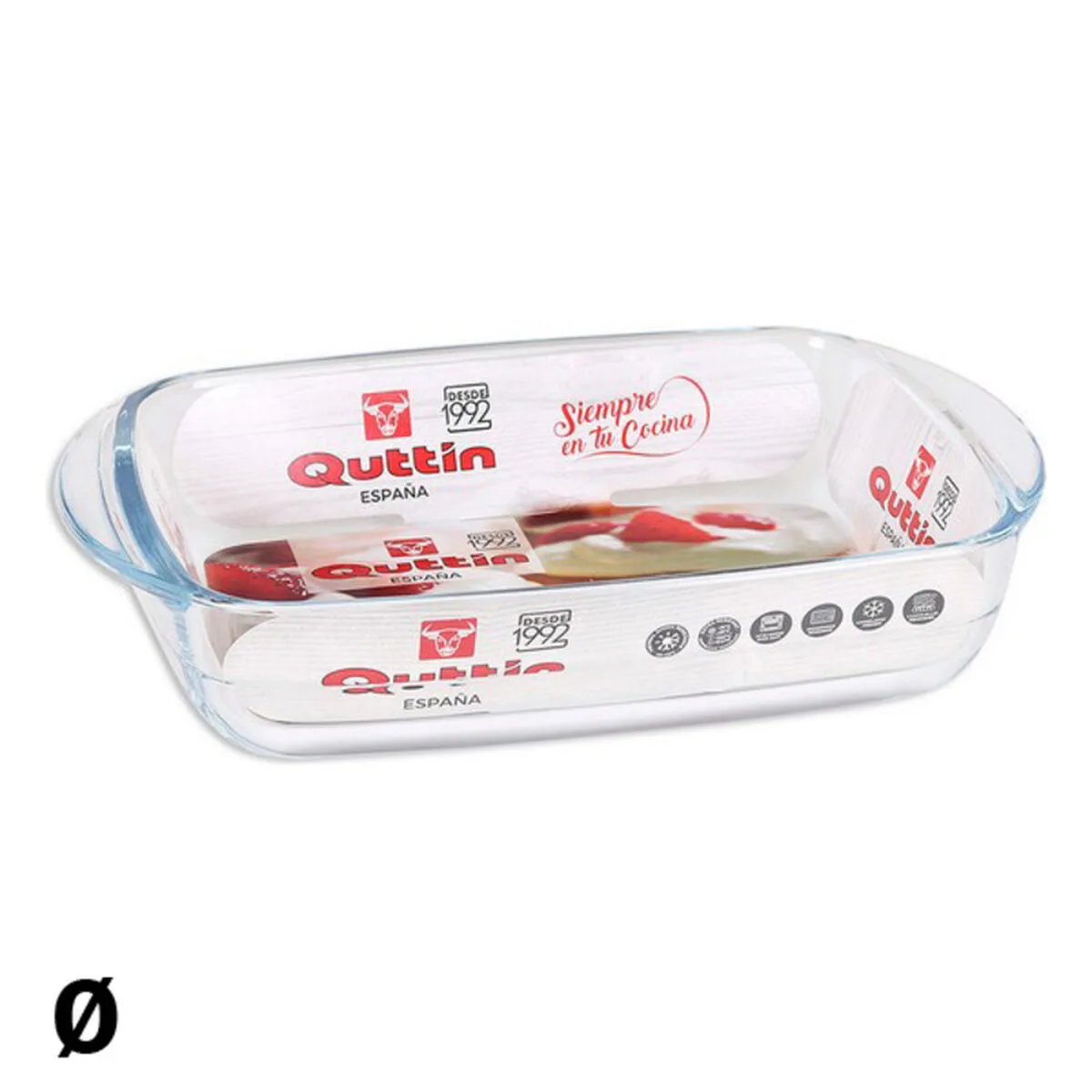BANDEJA PARA HORNO QUTTIN VIDRIO RECTANGULAR