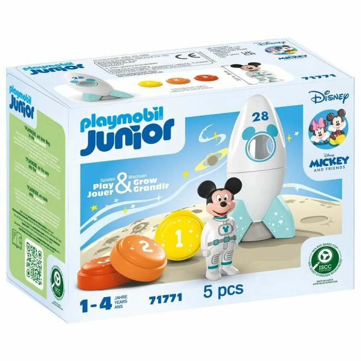 PLAYSET PLAYMOBIL JUNIOR 71771 MICKEY ASTRONAUT DISNEY 5 PIEZAS