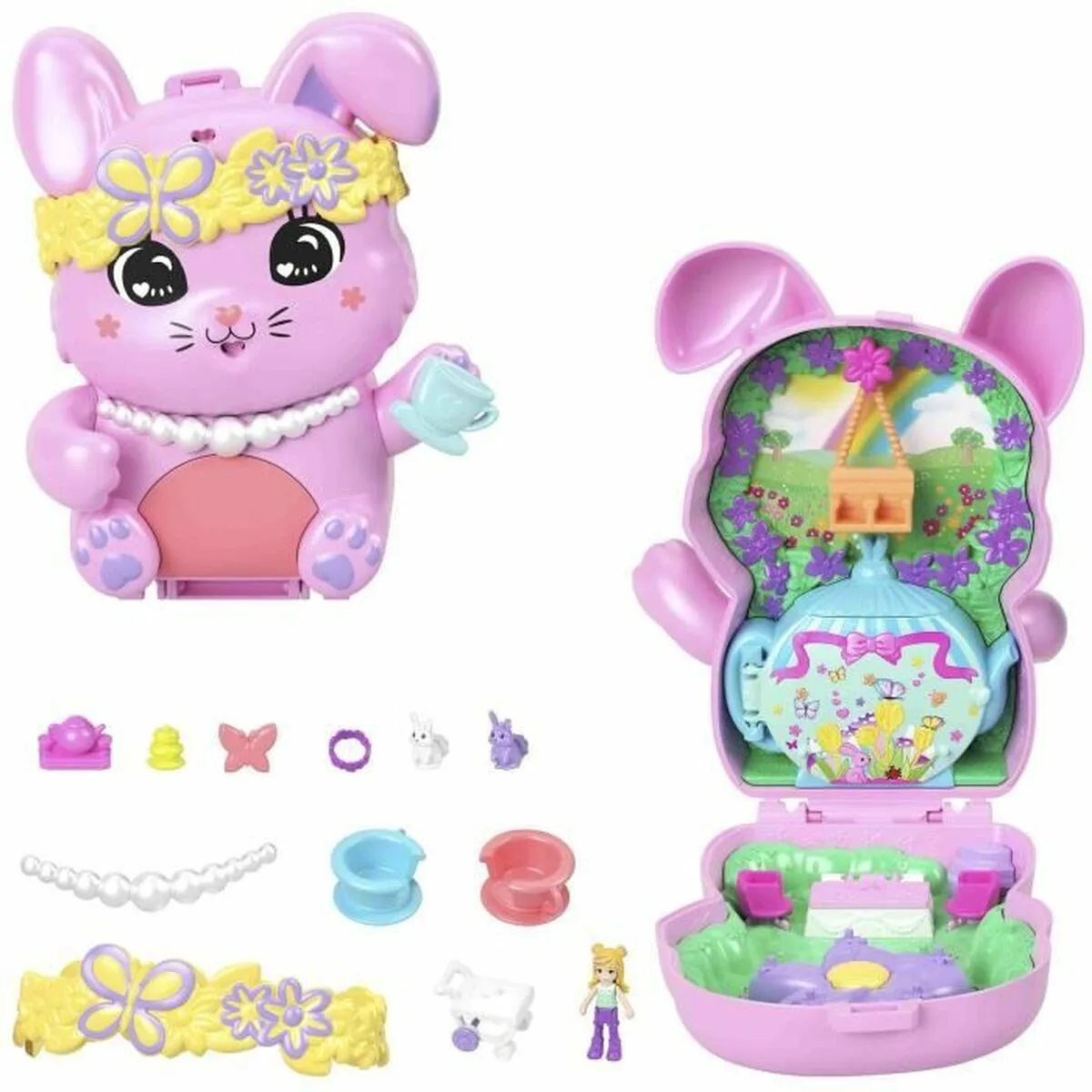 PLAYSET POLLY POCKET TEA TIME RABBIT BOX