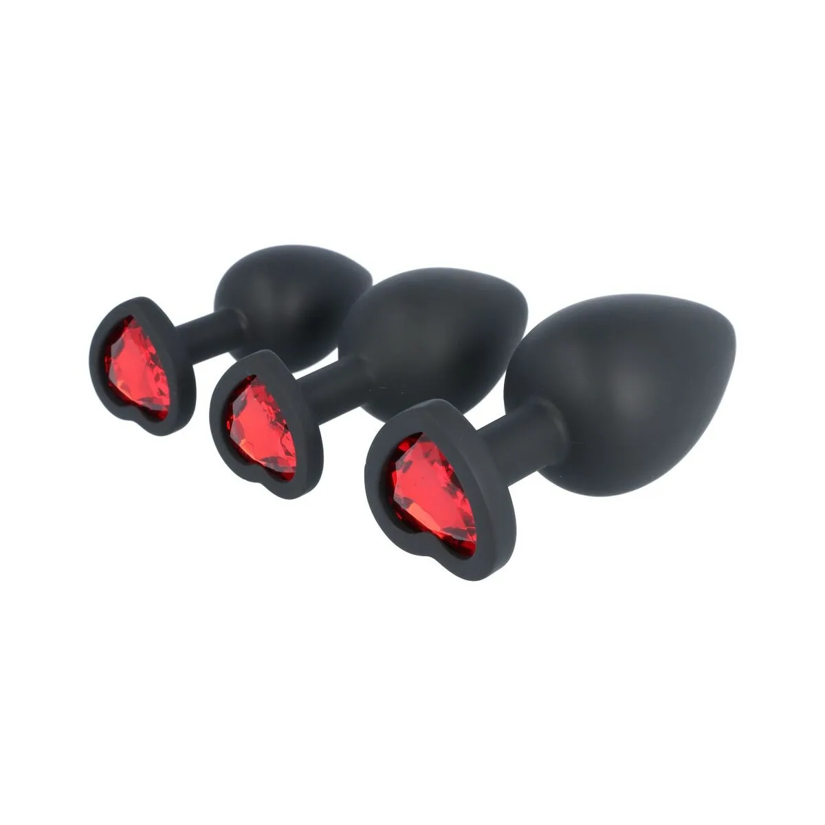 PLUG ANAL VIRGITE NEGRO SILICONA SET 3 PIEZAS