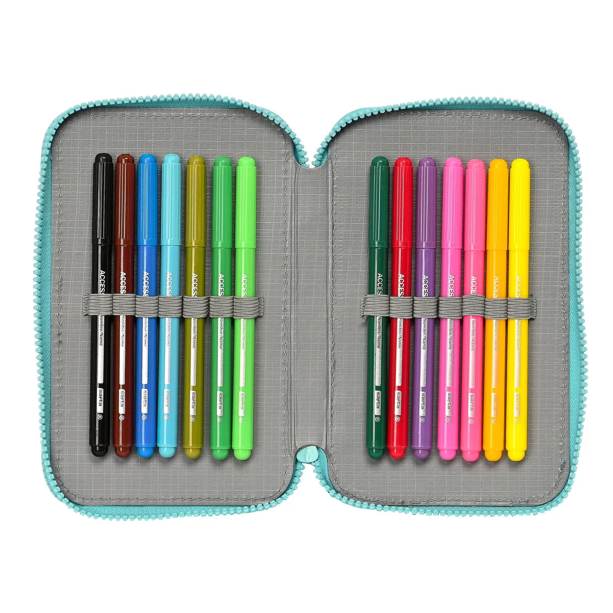 PLUMIER DOBLE BABY SHARK SURFING AZUL BLANCO 12.5 X 19.5 X 4 CM (28 PIEZAS)