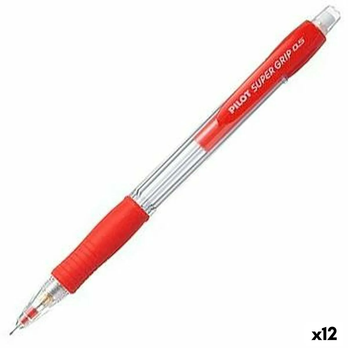 PORTAMINAS PILOT SUPER GRIP ROJO 0,5 MM (12 UNIDADES)